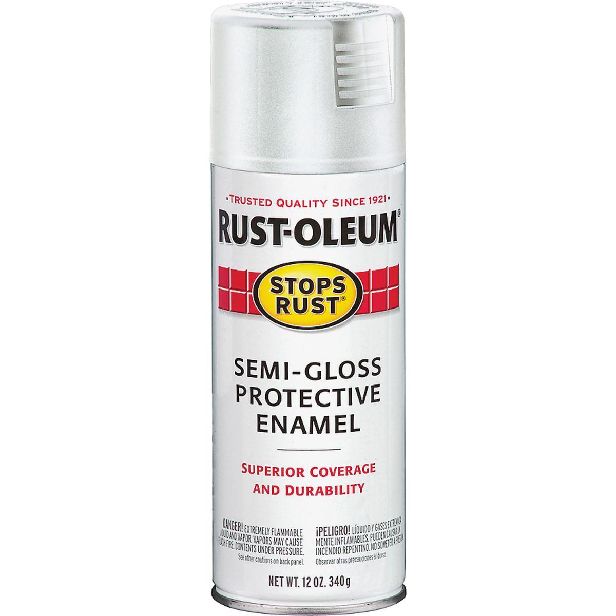 Rust-Oleum 7797830 Rust Preventative Spray Paint, Semi-Gloss, White, 12 oz Can