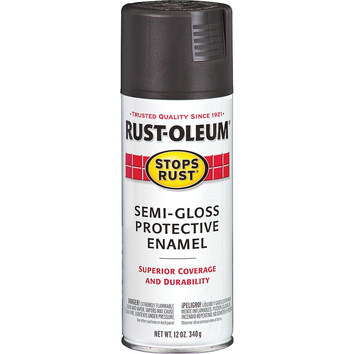 Rust-Oleum 7798830 Rust Preventative Spray Paint, Semi-Gloss, Black, 12 oz Can