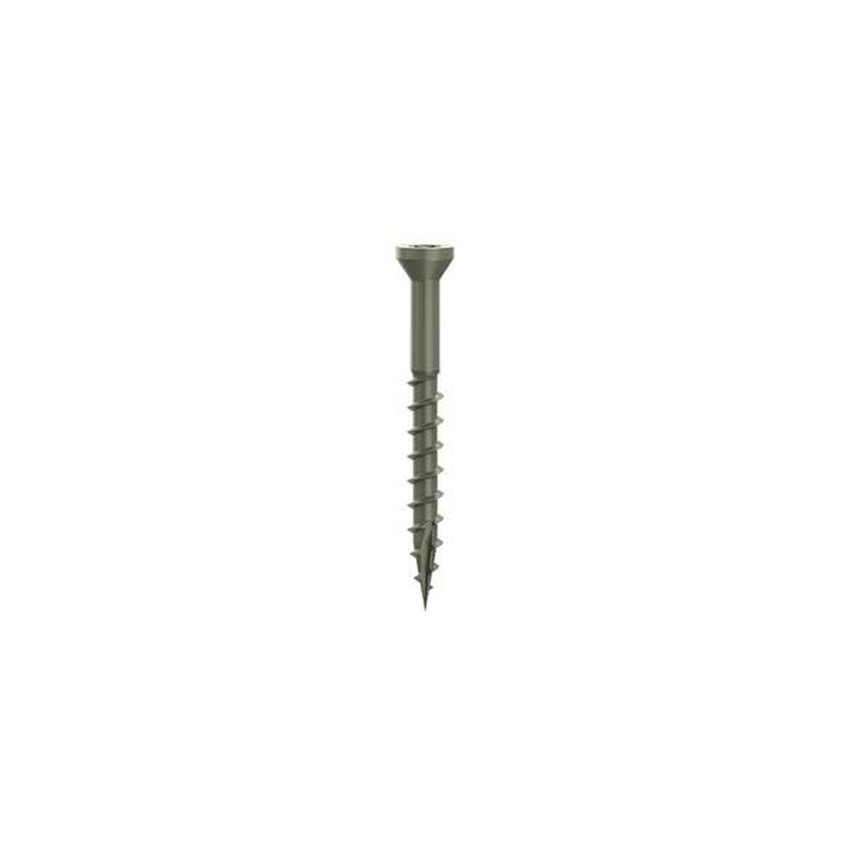 Camo 0346104 Deck Screw, #7 Thread, 1-5/8 in L, Trim Head, Star Drive, Type 17 Slash Point, Carbon Steel, 350/PK Alt #1
