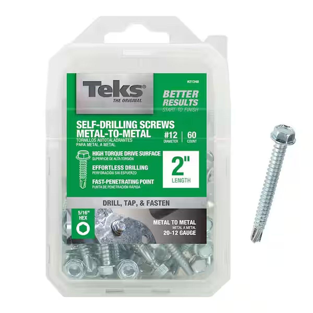 Teks Self-Drilling Screws 12 X 2" Hwh/Dr