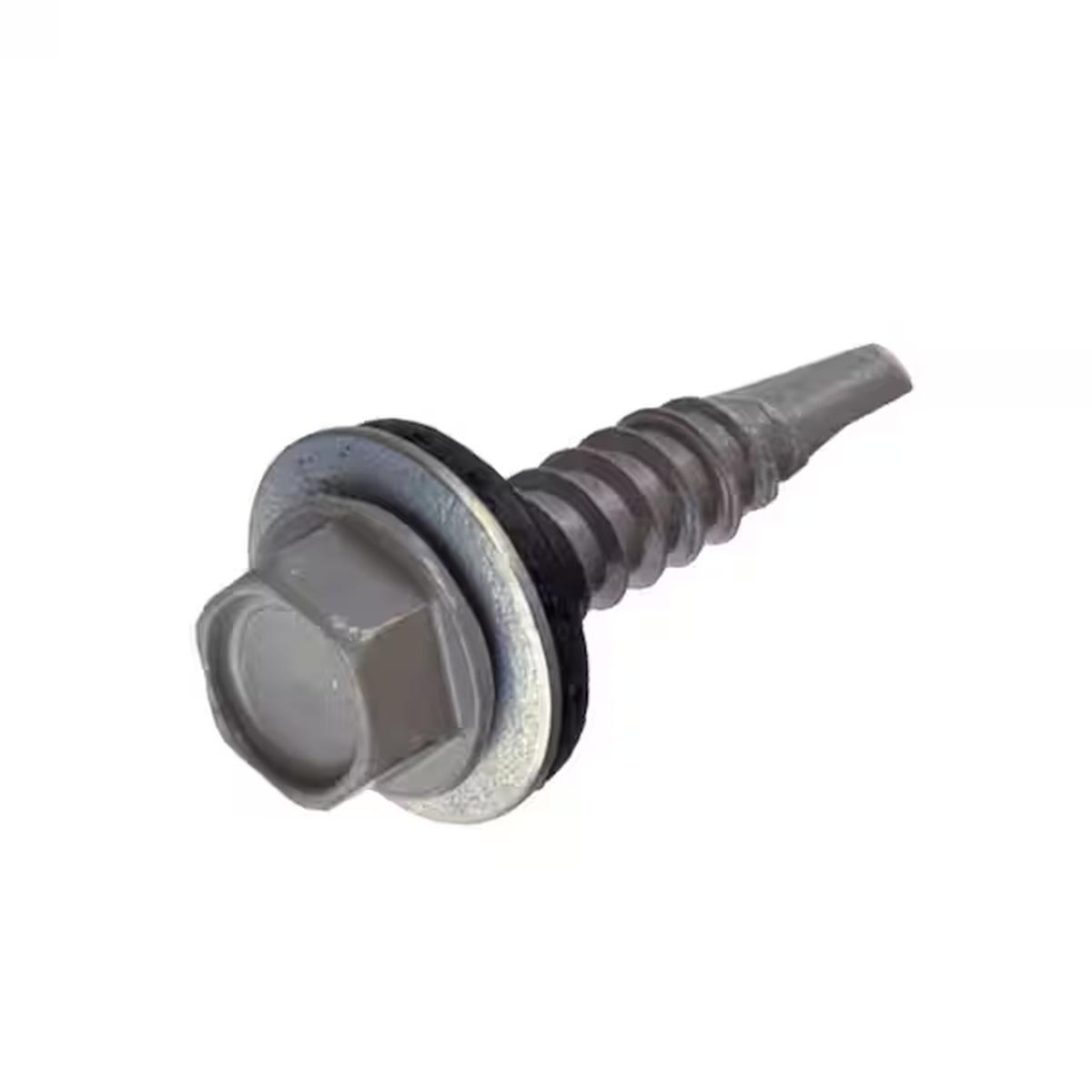 Teks 21408 Roofing Screw, #12 Thread, Fine Thread, Hex Drive, Drill Point, Steel, Zinc Alt #1