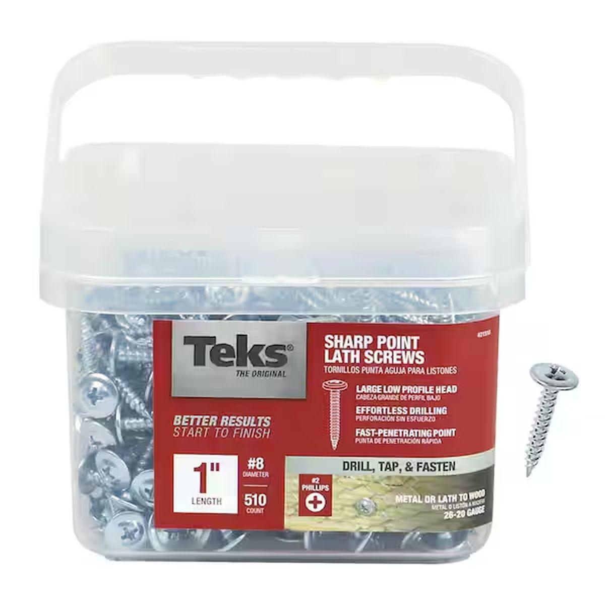 Teks Lath 8 X 1" TruStainless Steel-Head/Shar