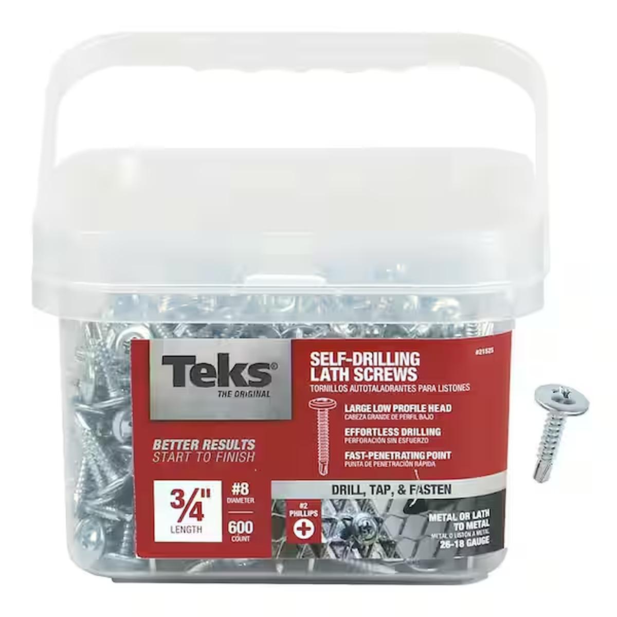Teks Lath 8 X 3/4" TruStainless Steel-Head/Sh