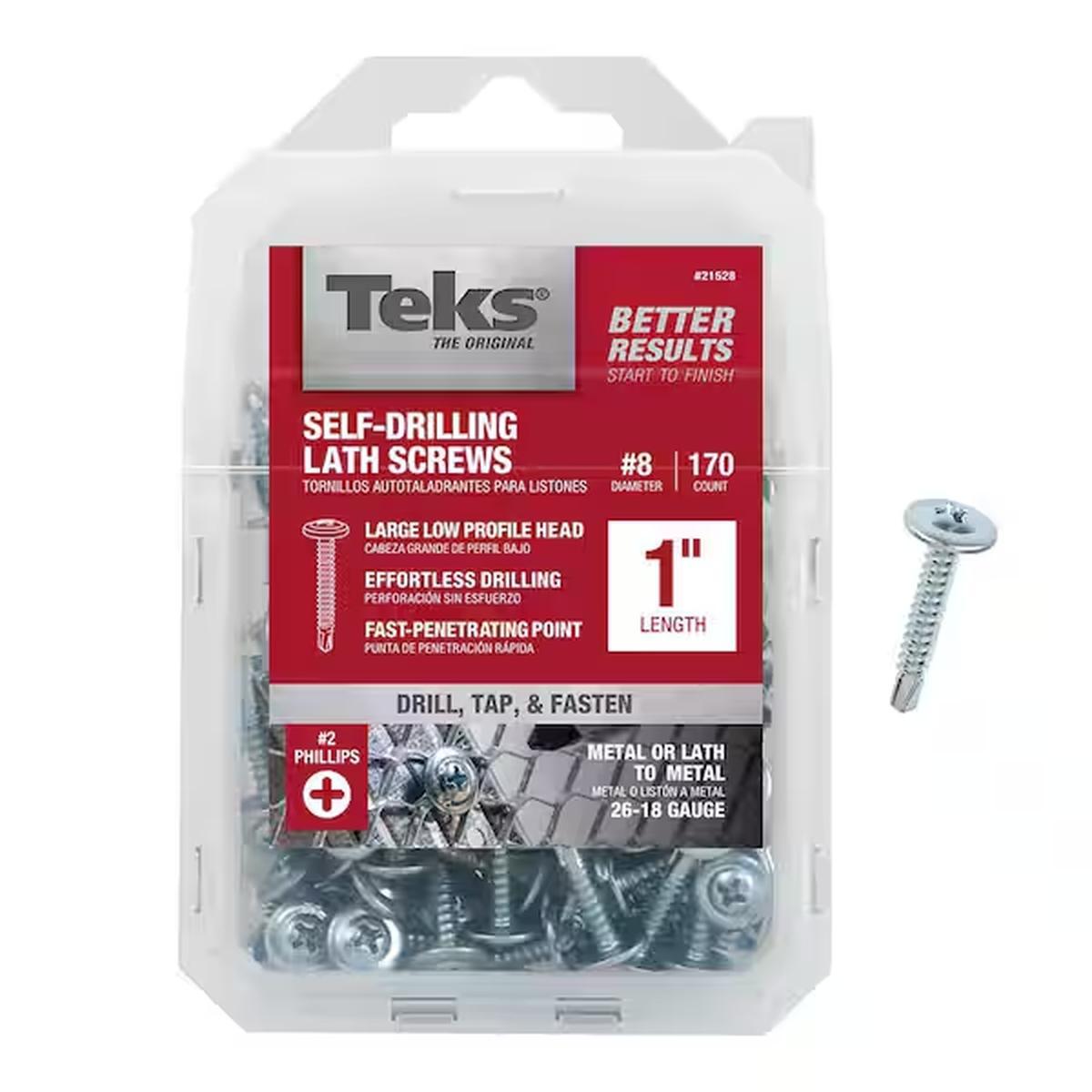 Teks Lath 8 X 1" TruStainless Steel-Head/Shar