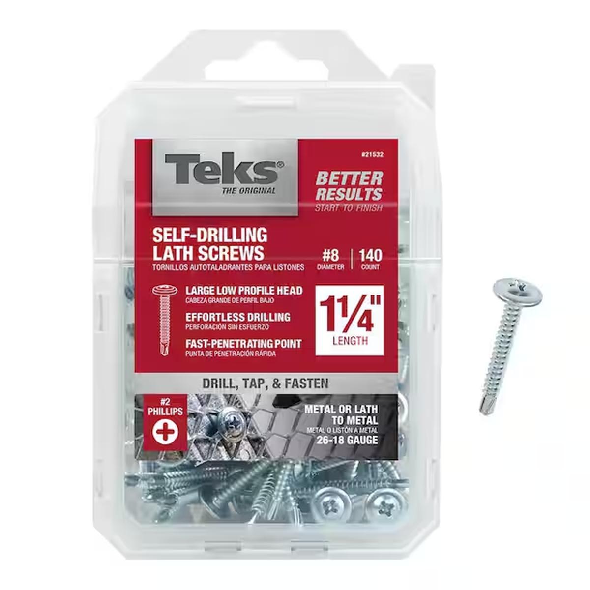 Teks Lath 8 X 1-1/4" TruStainless Steel-Head/
