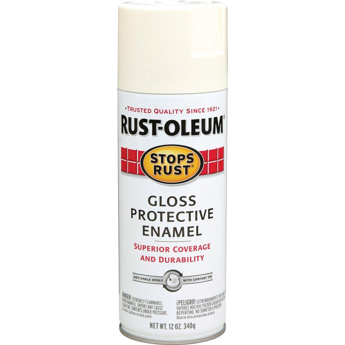 Stops Rust 7789830 Rust Preventative Spray Paint, Gloss, Canvas White, 12 oz Can