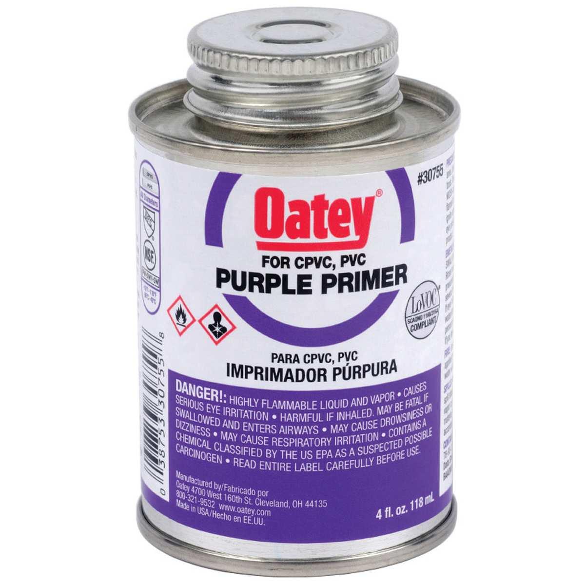 Oatey 30755 Primer, Liquid, Purple, 4 oz Can