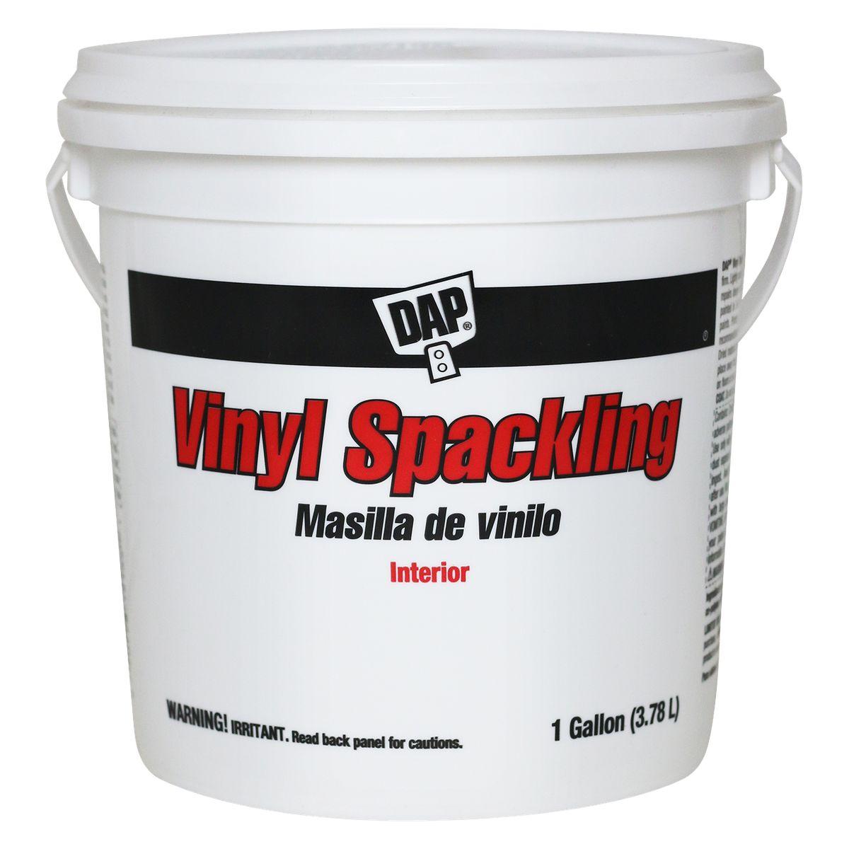 DAP 12133 Vinyl Spackling, Latex, Oil Base, White, 1 gal Tub