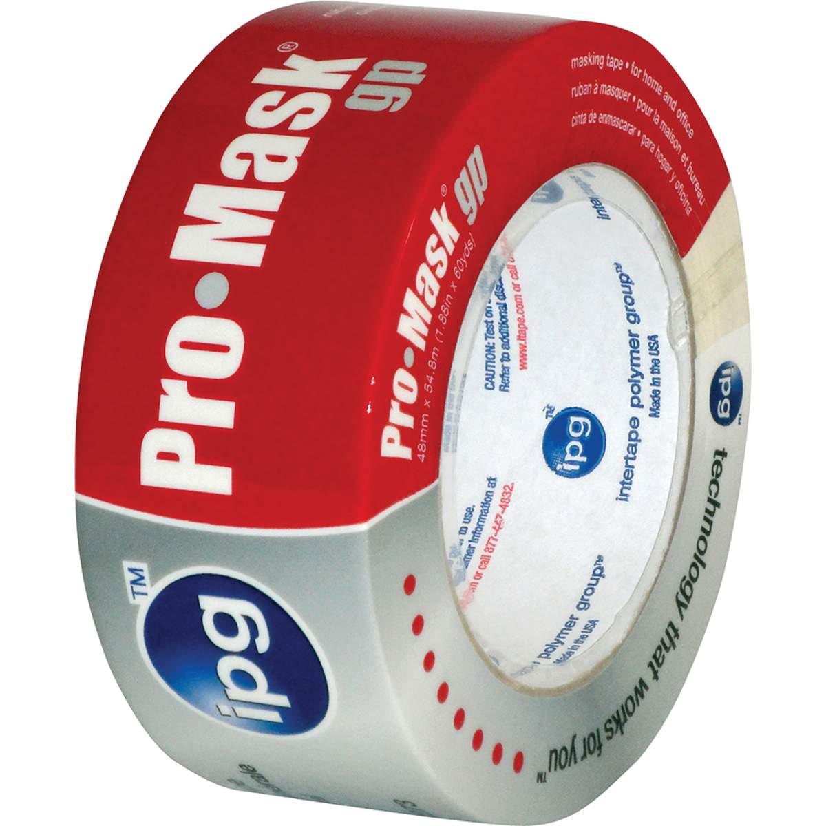 IPG 5104-3 Masking Tape, 60 yd L, 2.81 in W, 5 mil Thick, Crepe Paper/Synthetic Rubber Backing, Beige