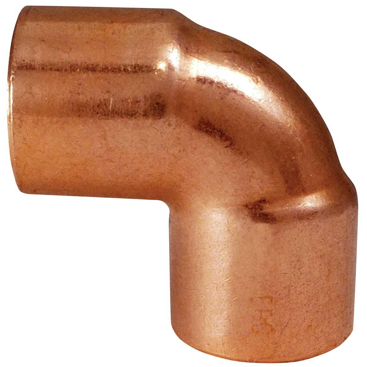 Nibco 607 Series W01450D Pipe Elbow, 1/2 in, Sweat, 90 deg Angle, Copper