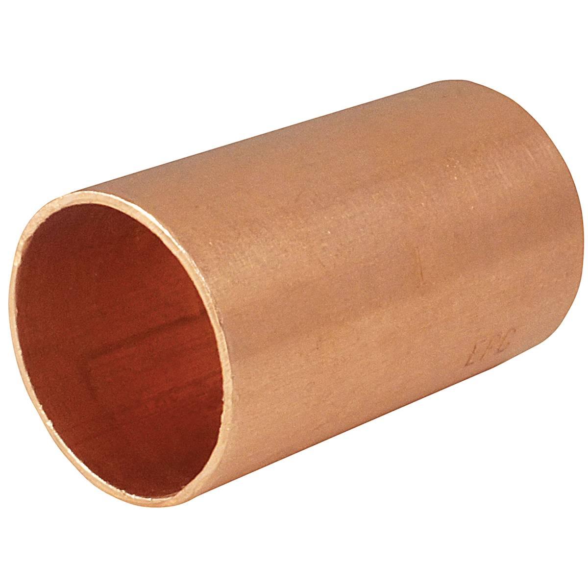 Nibco 600-RS Series W00755C Pipe Coupling with Rolled Tube Stop, 3/4 in, Sweat, Copper, 700 psi Pressure