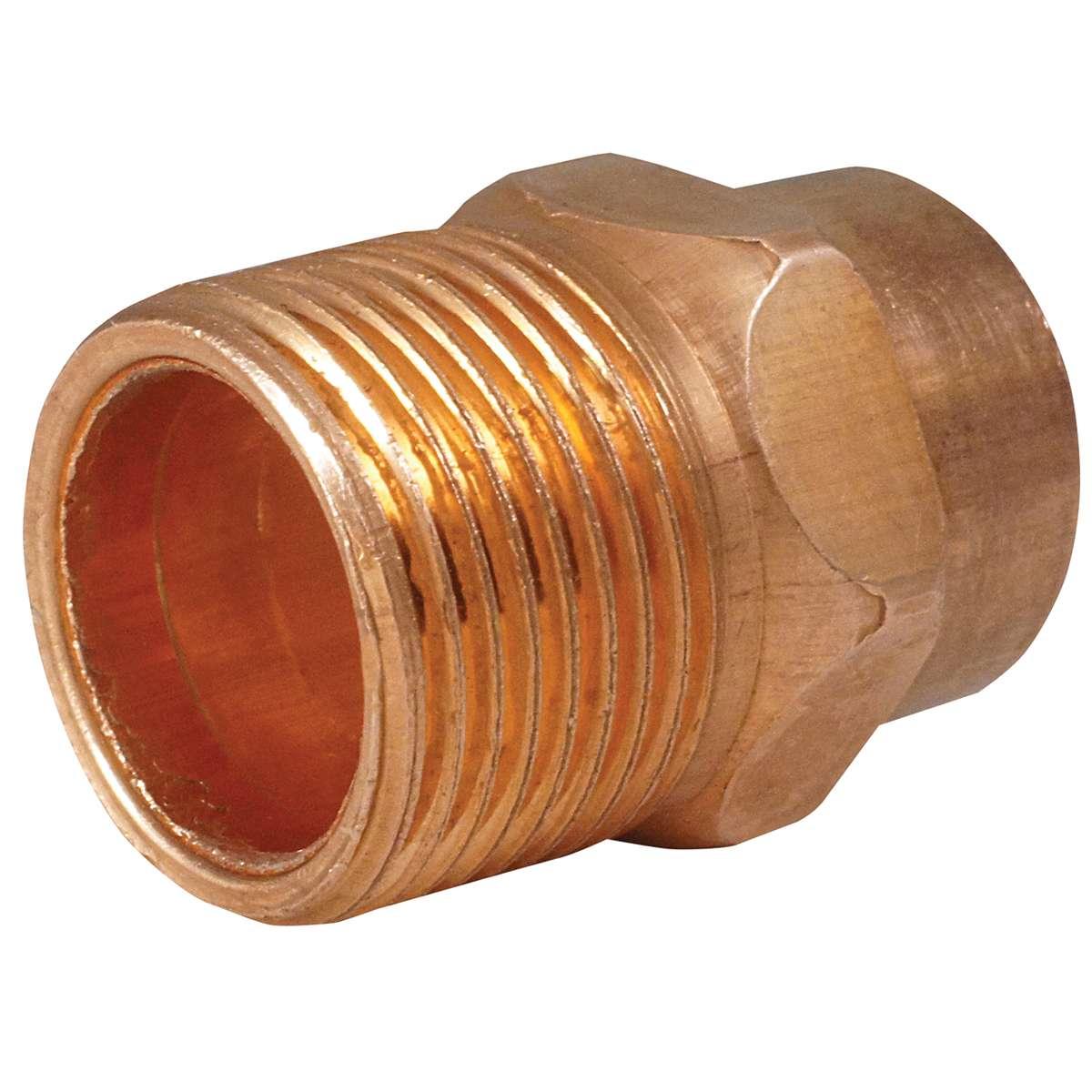 Nibco 604 Series W01240D Pipe Adapter, 3/4 in, Sweat x MPT, Copper, 582 psi Pressure