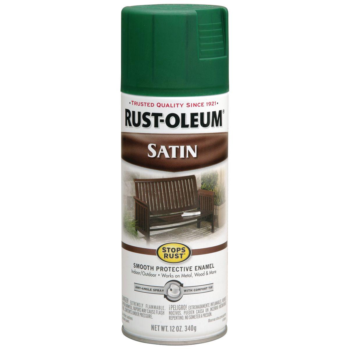 Rust-Oleum 7732830 Rust Preventative Spray Paint, Low Satin, Hunter Green, 12 oz Can