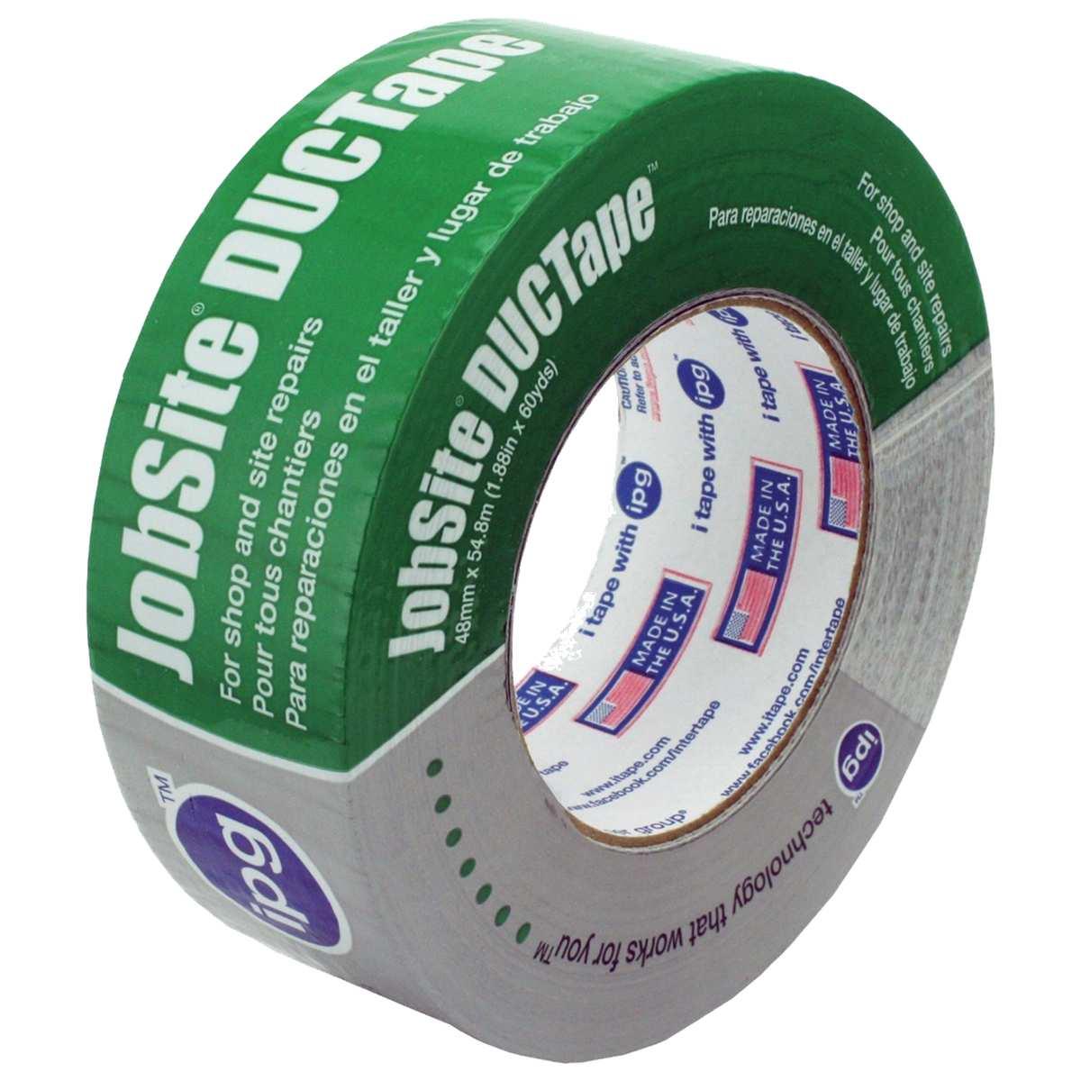 IPG 6700 All-Purpose Duct Tape, 60 yd L, 1.88 in W, Poly-Coated Cloth Backing, Silver