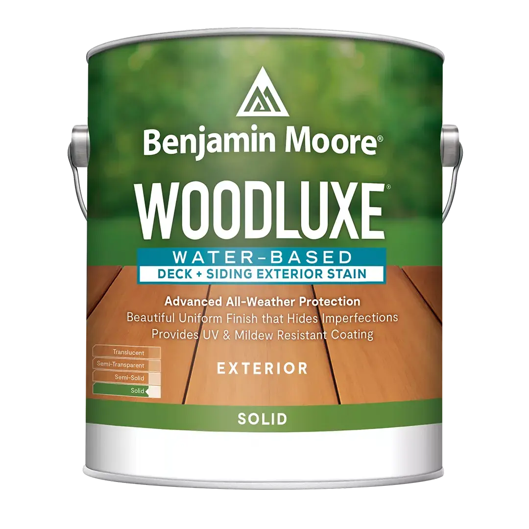 Benjamin Moore Woodluxe Solid Tintable Flat Base 1 Acrylic Deck and Siding Stain 1 gallon