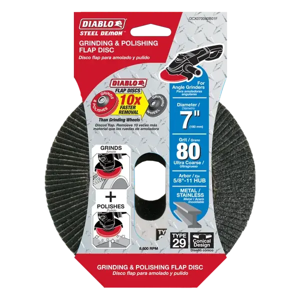 T09405 7 in Steel Demon Flap Disc  Packaging