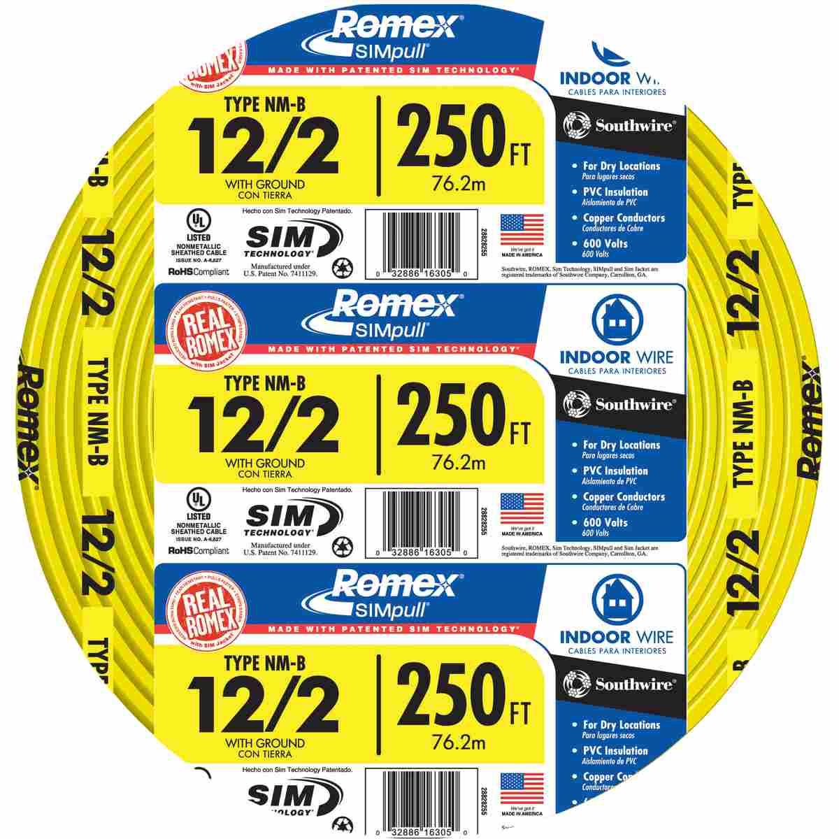 12/2 Nm W/Gx 250' Building Wire