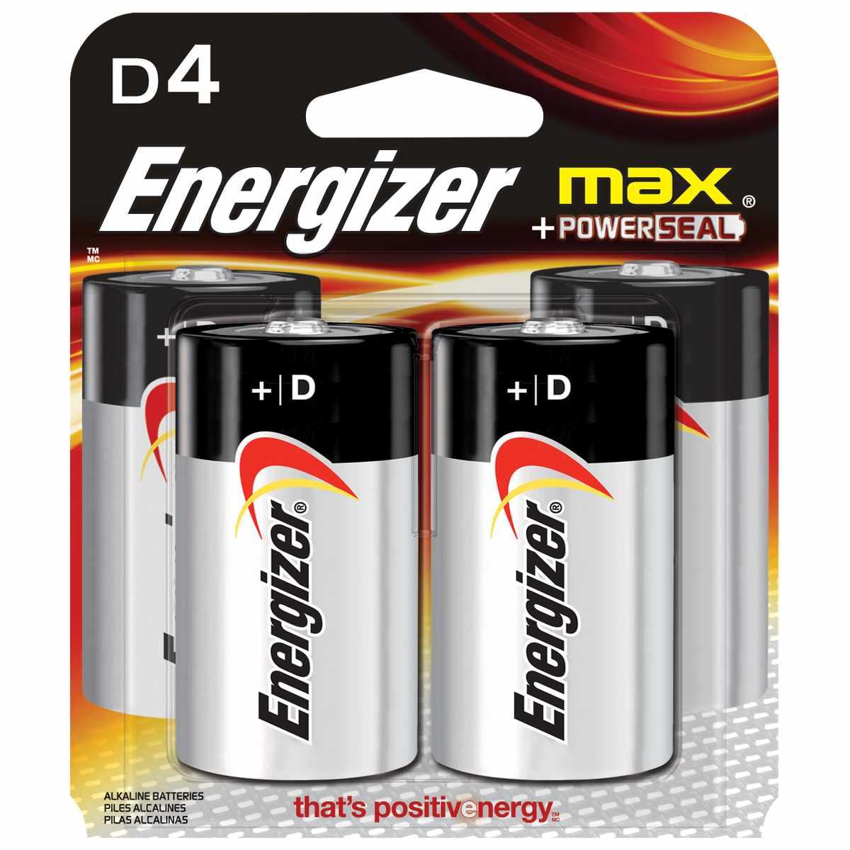 D BATTERY 4 PK ENERGIZER