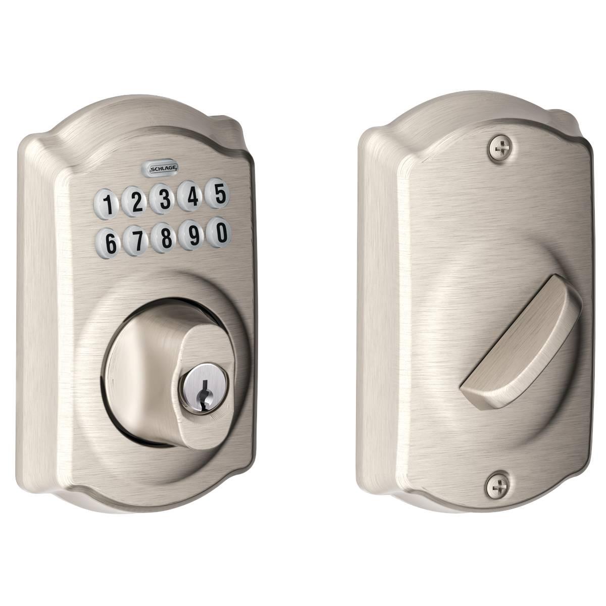 Schlage Camelot Satin Nickel Electronic Keypad Deadbolt
