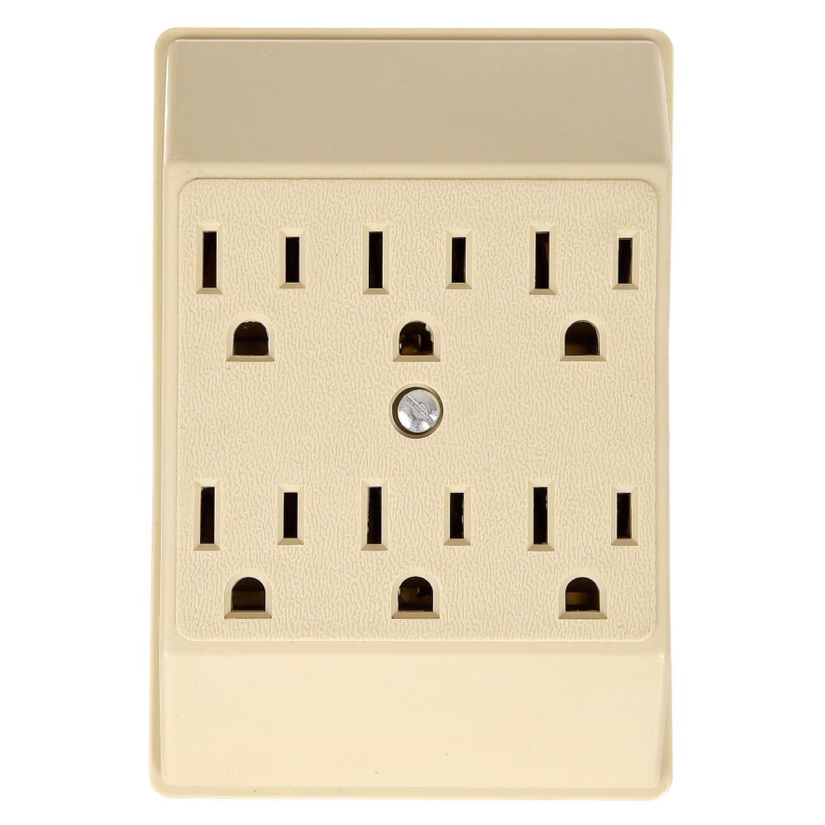 6 OUTLET POWER TAP STRIP IVORY