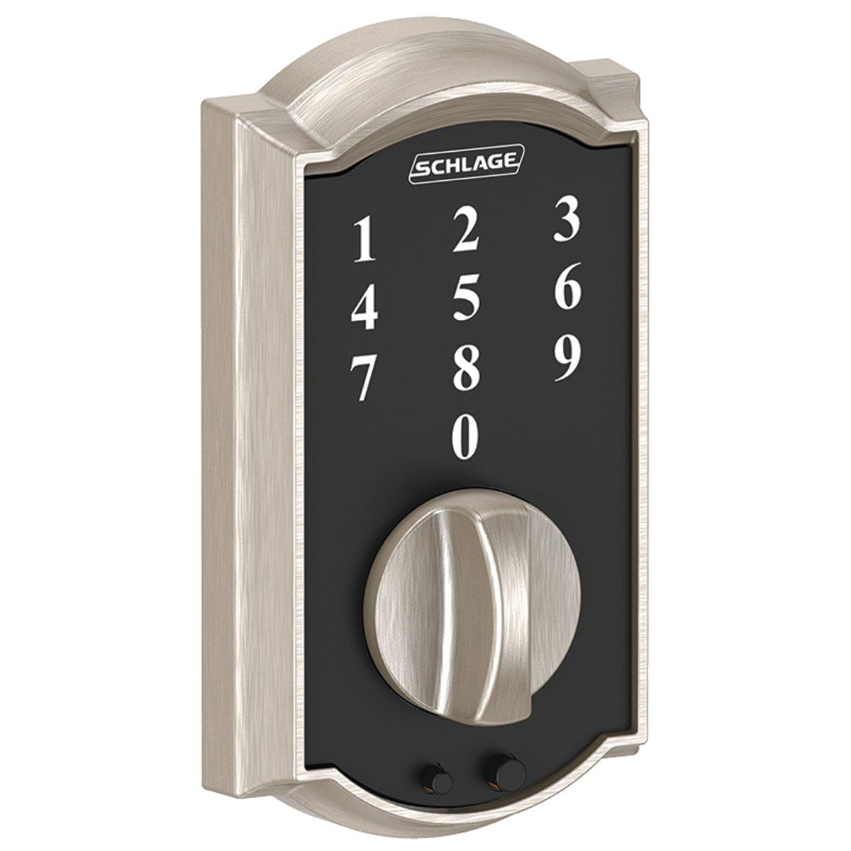 Schlage Camelot Satin Nickel Electronic Keyless Touchscreen Deadbolt with Thumbturn