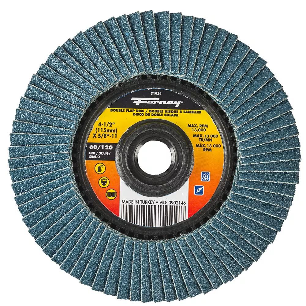 4-1/2 in Double-Sided Flap Disc 60/120 Grit 5/8-11 Arbor