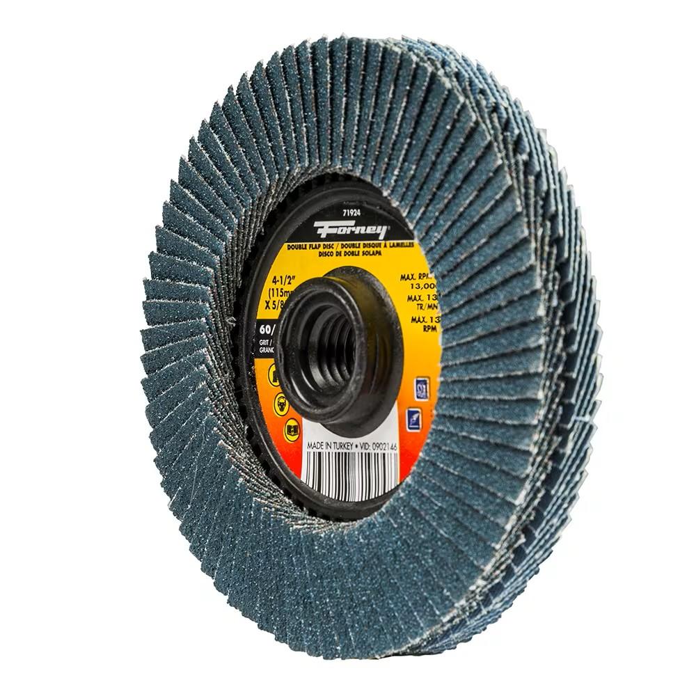 71924 4-1/2 in Double-Sided Flap Disc Forney Angle View