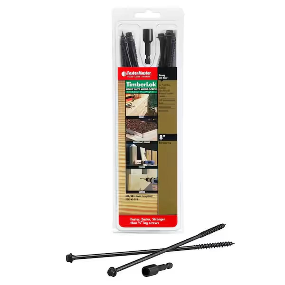 TimberLOK Structural Wood Screws Hex Head 8-in Black12-Pack