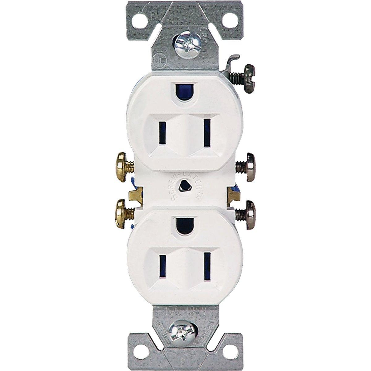 DUPLEX RECEPTACLE 15A 2P WHITE