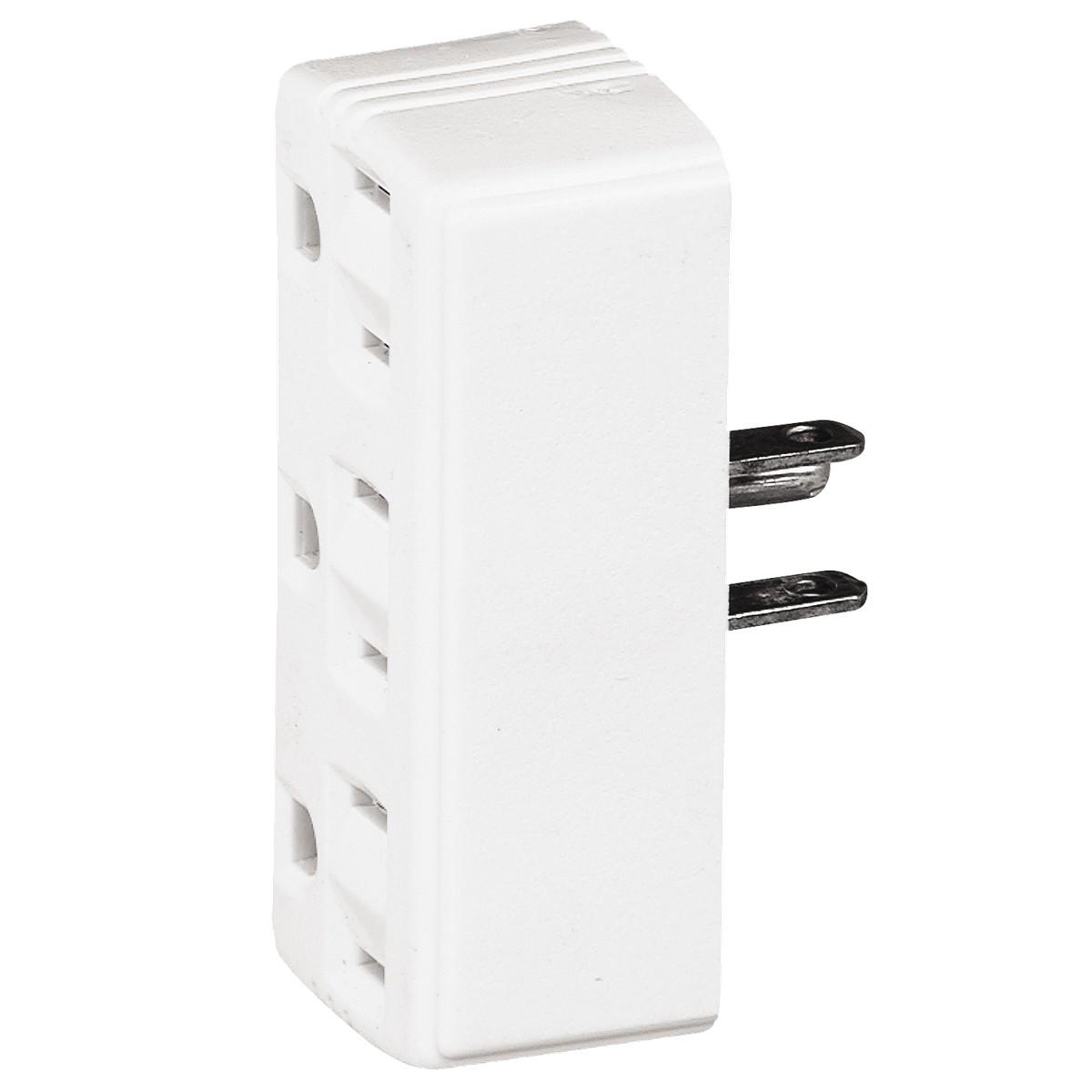 Three Outlet Tap Grounding White