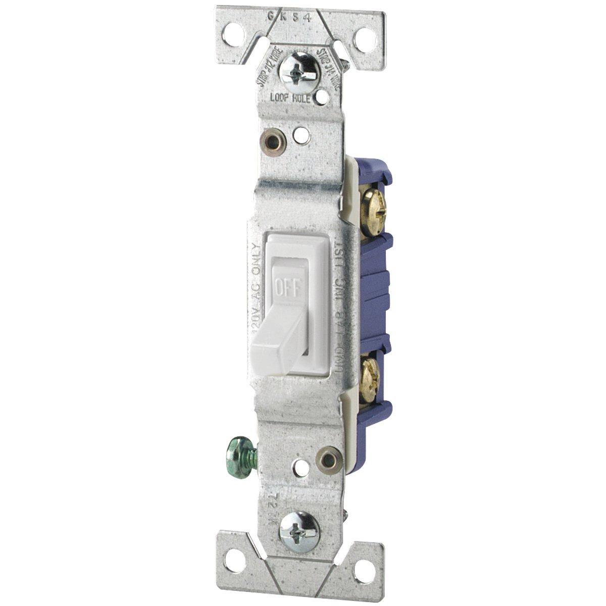 GROUNDED TOGGLE SWITCH WHITE