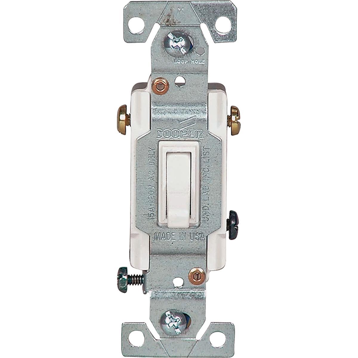 Ground Toggle Switch 3-Way White