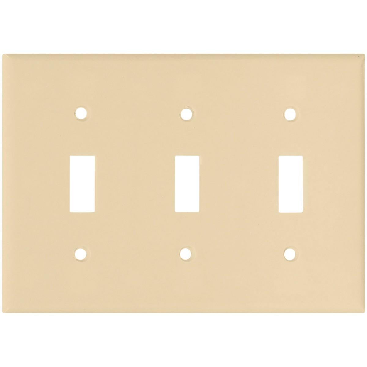 Toggle Plate 3 Gang Ivory