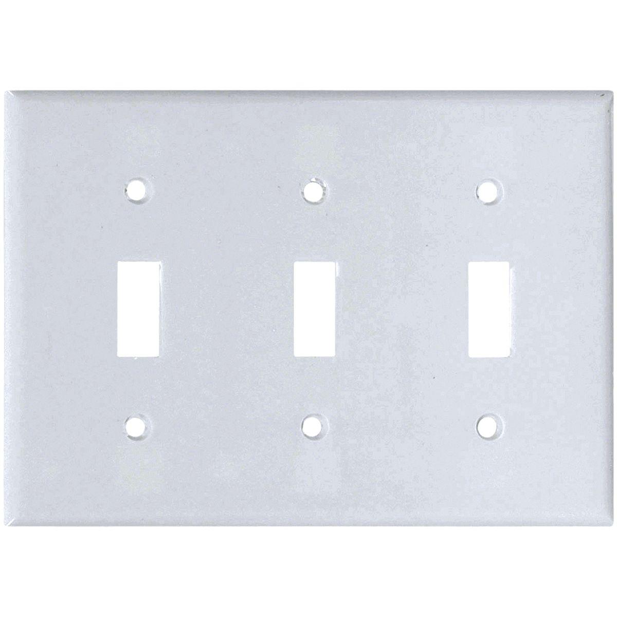 Toggle Plate 3 Gang White