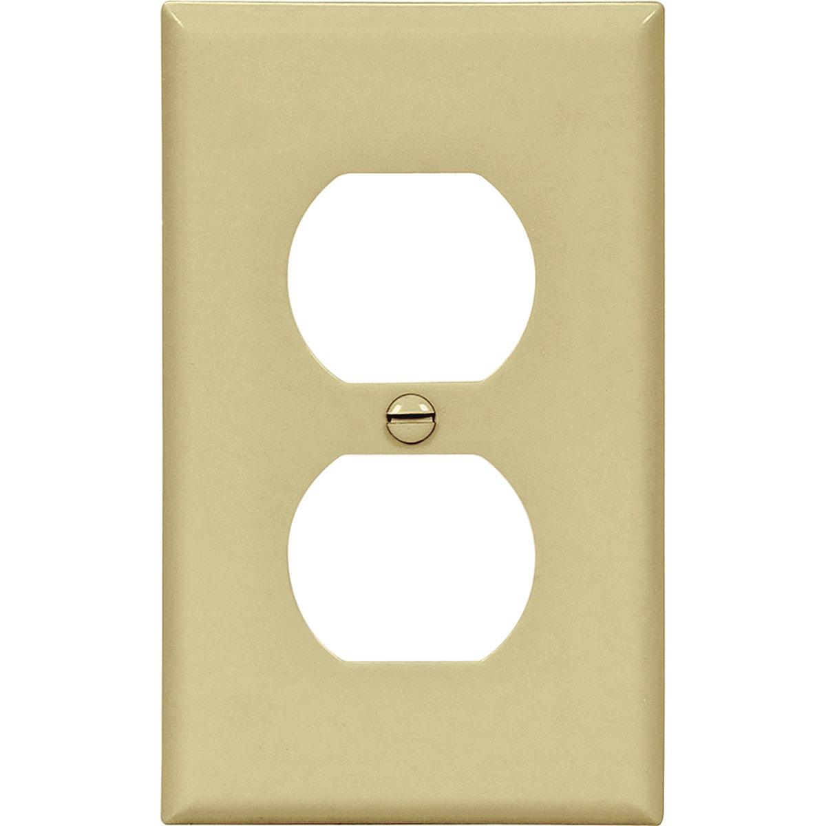 RECEPTACLE PLATE DUPLEX 1G IVORY