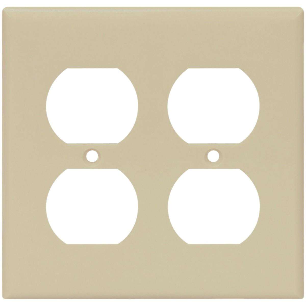 Receptacle Plate Duplex 2G Ivory
