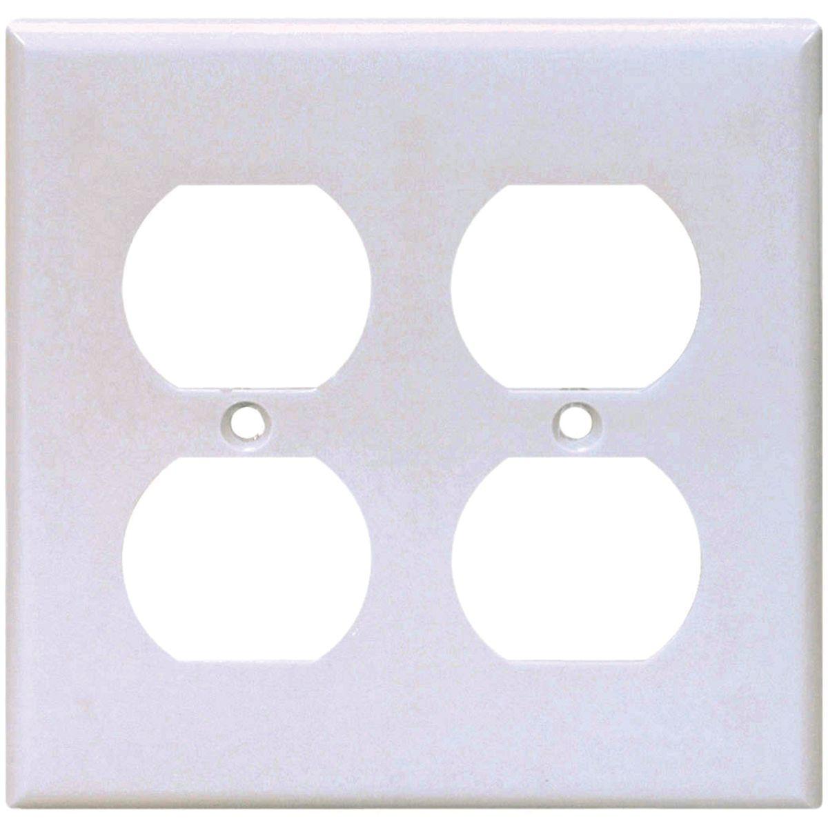 RECEPTACLE PLATE DUPLEX 2G WHITE