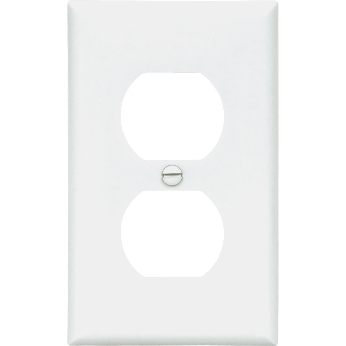 RECEPTACLE PLATE DUPLEX 1G WHITE