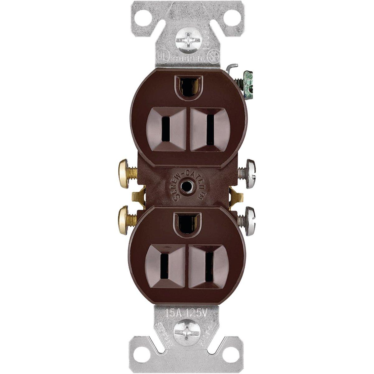 Duplex Receptacle 15A Brown