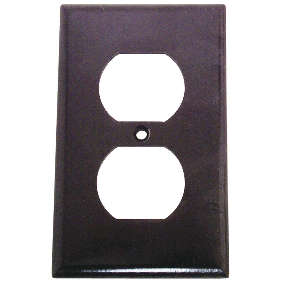Receptacle Plate Duplex 1G Brown