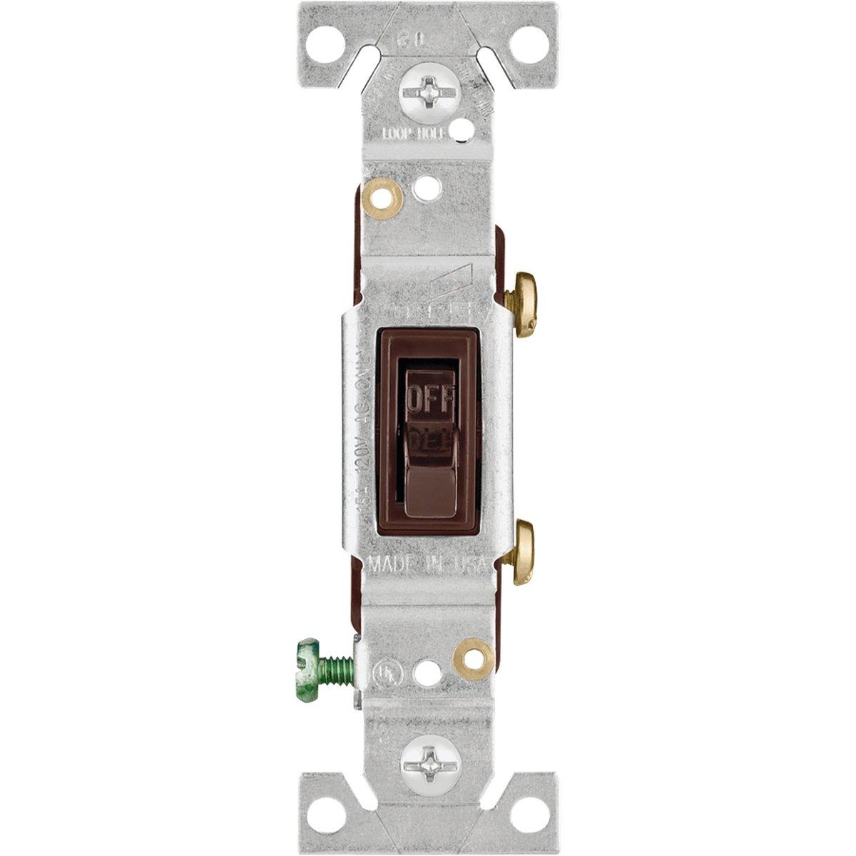 Grounded Toggle Switch Brown