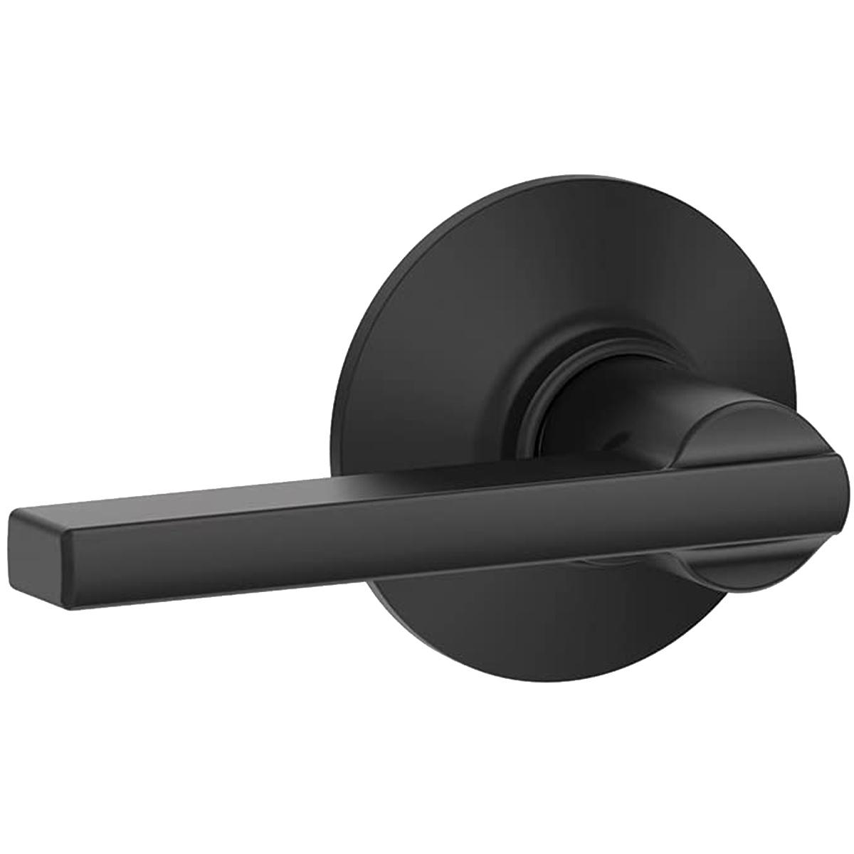 Schlage F Series Latitude Passage Door Lever Set in Matte Black