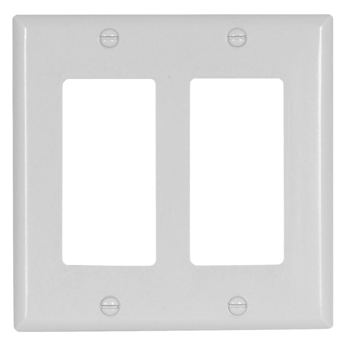 ROCKER PLATE 2 GANG WHITE