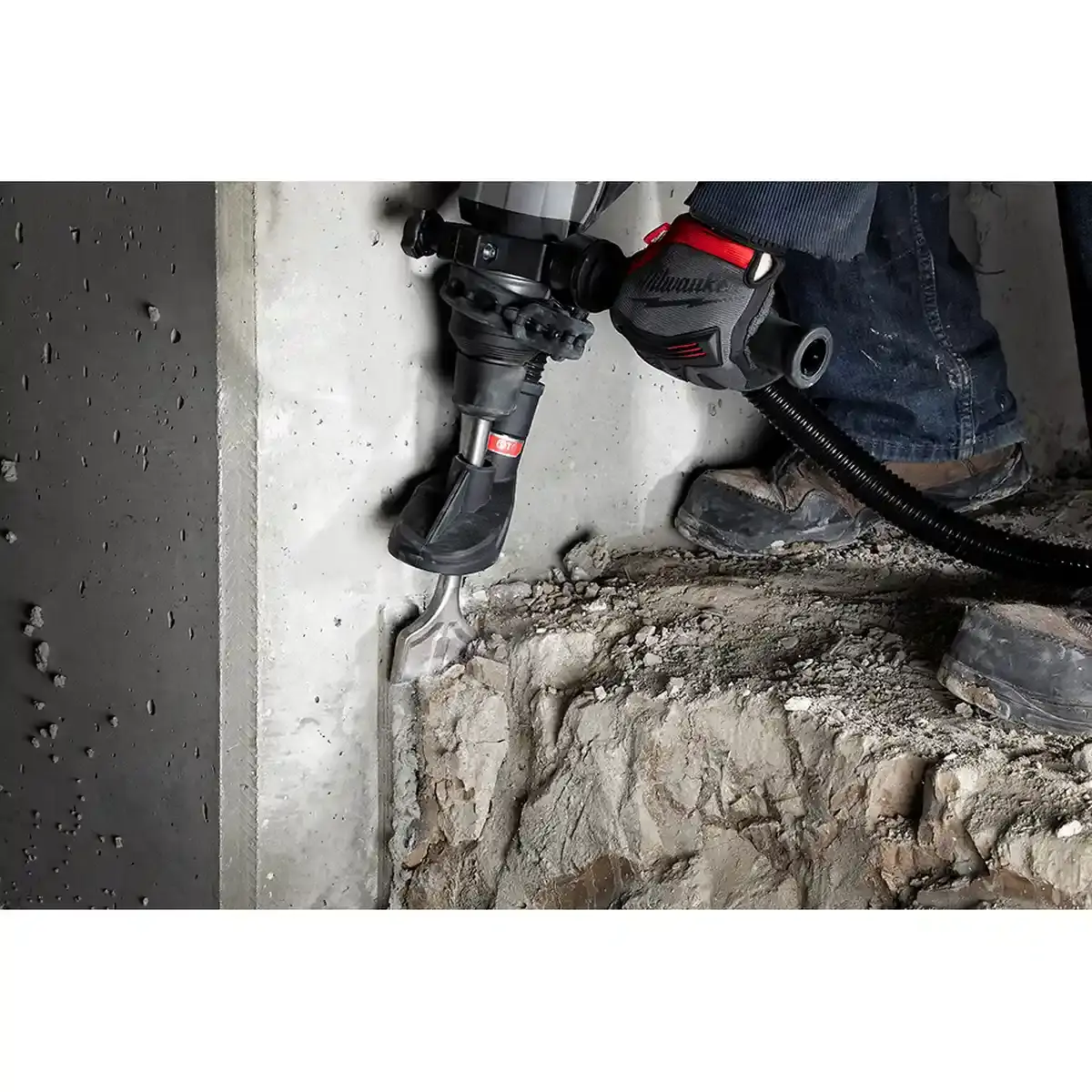 3 in W x 12 in L SDS Max SLEDGE Scaling Chisel In Use Alt #4