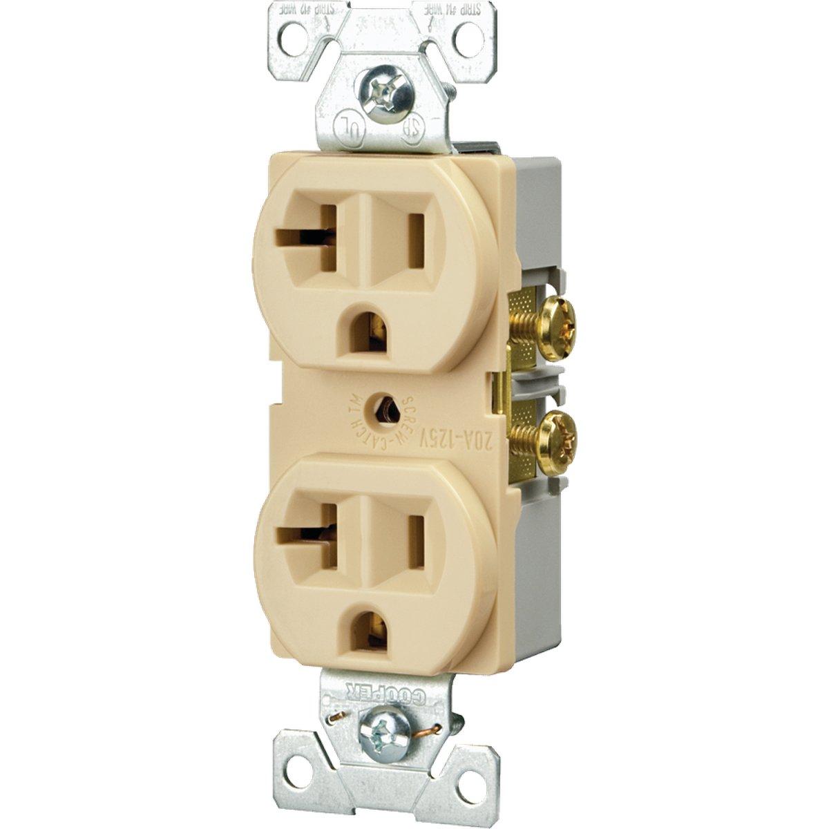 DUPLEX RECEPTACLE 20A IVORY