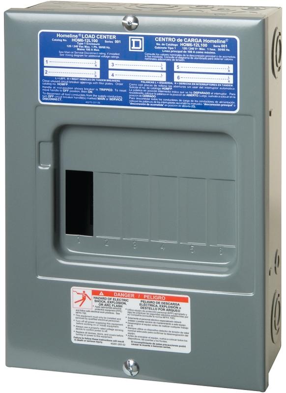 100 Amp 6-Space 12-Circuit Main Lug Load Center NEMA 1 Indoor Surface Mount