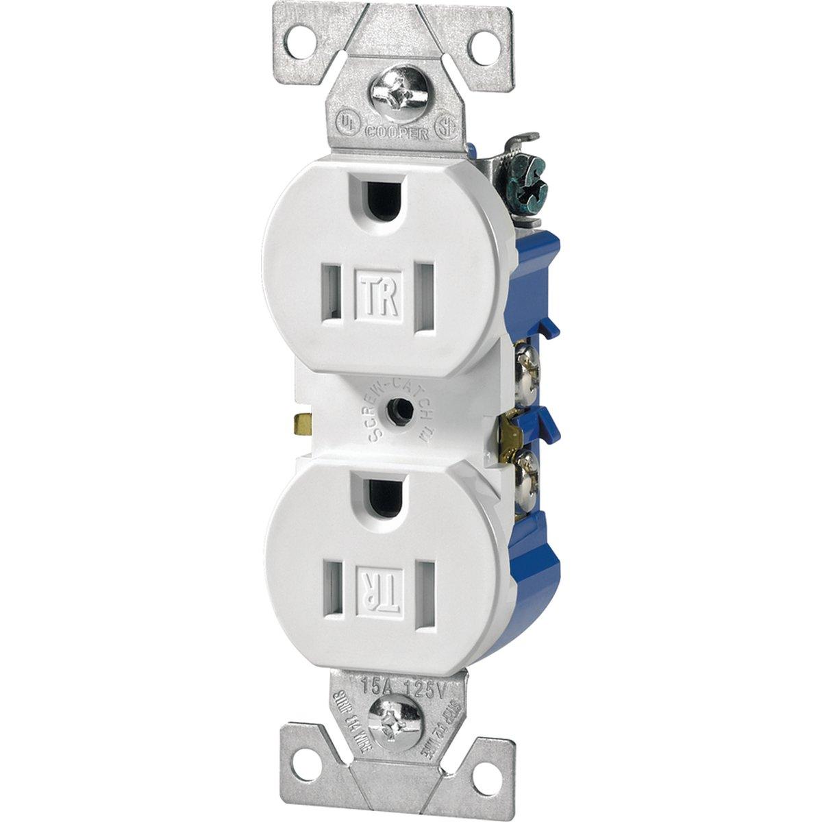 DUPLEX RECEPTACLE 15A WHITE TR
