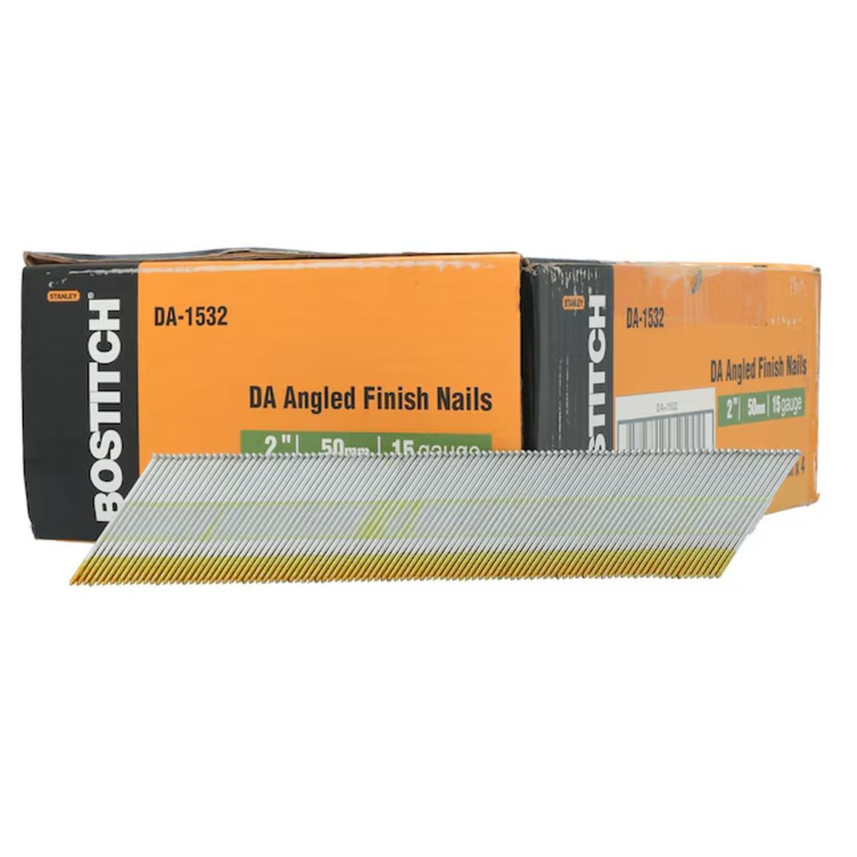 Bostitch DA-1532 Finish Nail, 2 in L, 15 Gauge, Steel, Coated, DA Head, Smooth Shank
