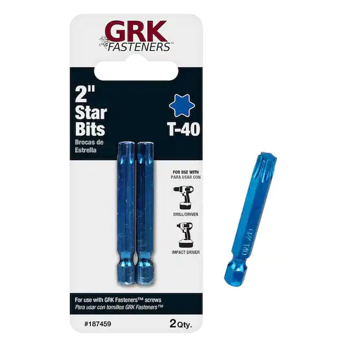 Grk Bits Carded T-40 2" Blue G87