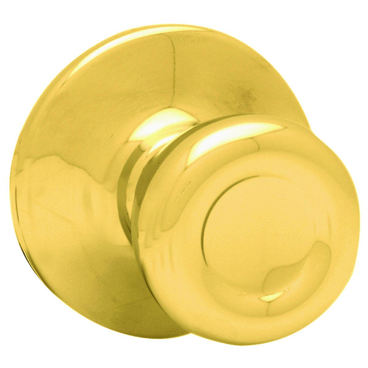 Kwikset Tylo Polished Brass Passage Knob Lockset 1-3/4"